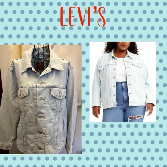 LEVI'S "HOME SWEET HOME" EX-BOYFRIEND JEAN JACKET~LIGHT WASH~100% COTTON~1X - Picture 2 of 8